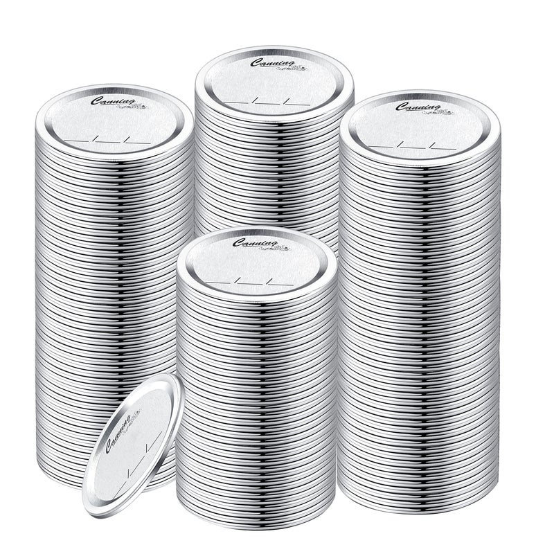 EvaHab 200-Count [Wide Mouth] Canning Lids for Ball, Kerr Jars - Split-Type Metal Mason Jar Lids for Canning - Food Grade Material, 100% Fit & Airtight for Regular Mouth Jars (86mm Wide Mouth(200 Lids)) - Image 1